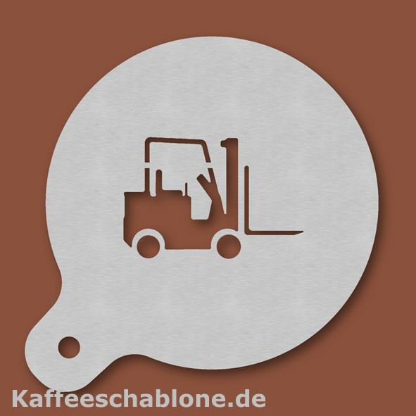 Kaffeeschablone Gabelstapler aus Edelstahl