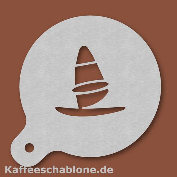 Kaffeeschablone Windsurfer aus Edelstahl