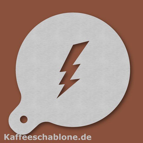 Kaffeeschablone Blitz aus Edelstahl