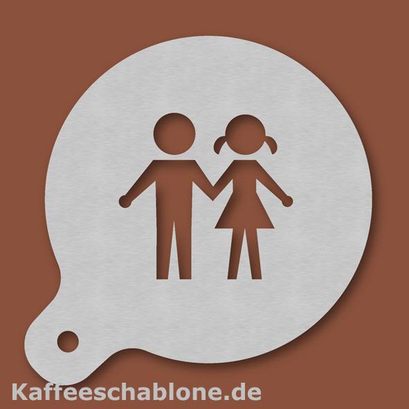 Kaffeeschablone Boy & Girl aus Edelstahl