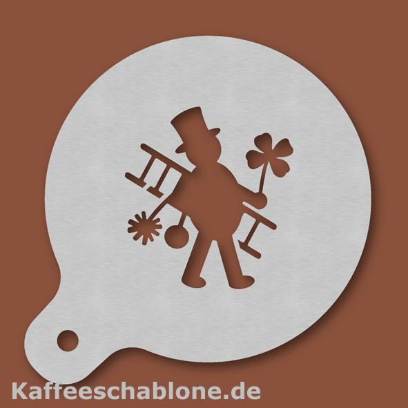 Kaffeeschablone Schornsteinfeger aus Edelstahl
