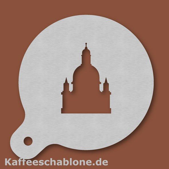 Kaffeeschablone Frauenkirche Dresden aus Edelstahl