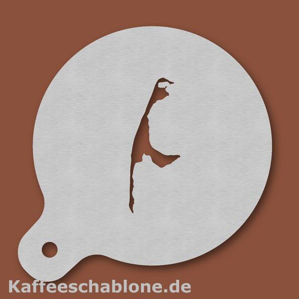 Kaffeeschablone Insel Sylt aus Edelstahl