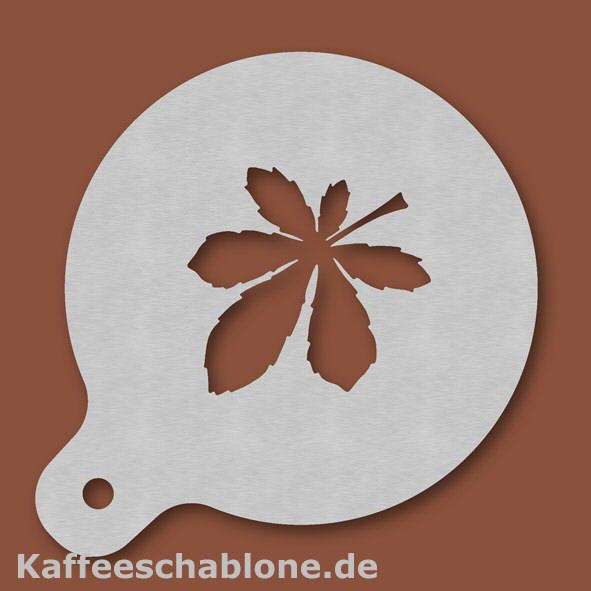 Kaffeeschablone Kastanienblatt aus Edelstahl