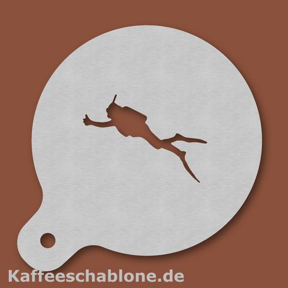 Kaffeeschablone Taucher aus Edelstahl