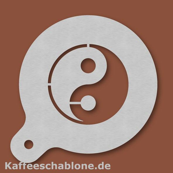 Kaffeeschablone Yin und Yang aus Edelstahl