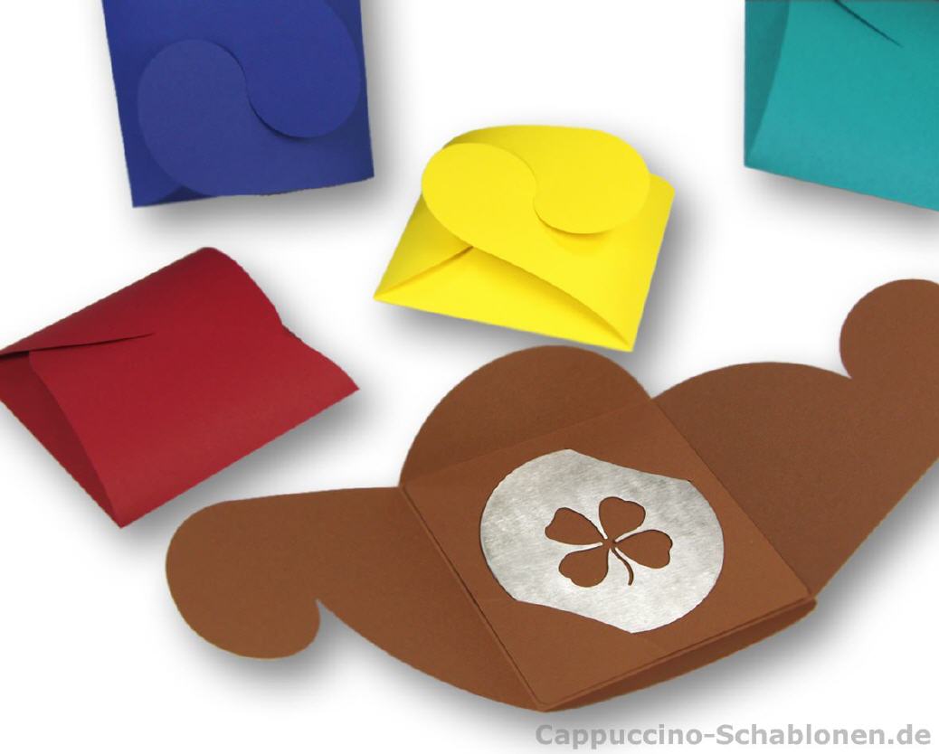 Geschenkverpackungen Cappuccino-Schablonen - Einzel-Kartonverpackung in Wunschfarbe mit Einlage